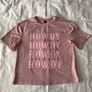 Pink 'Howdy' Graphic T-Shirt
